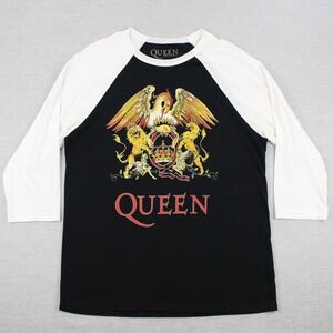 Queen 3/4 Sleeve T-Shirt Mens Size XL Black White Cotton